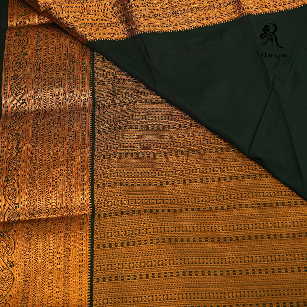 Manimala Bottle Green - Silk Saree