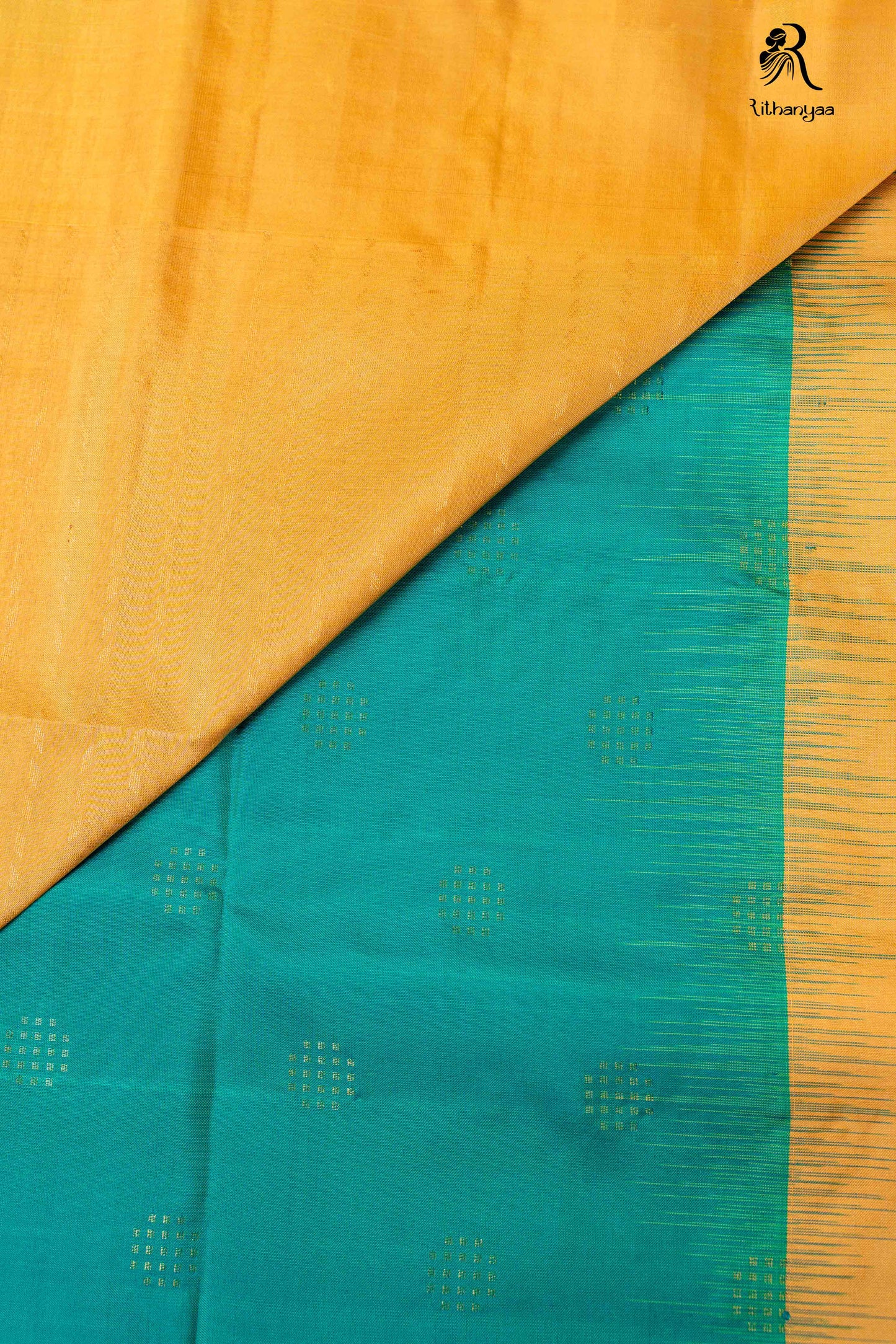 Suvarnambaram Peacock Teal - Pure Soft Silk
