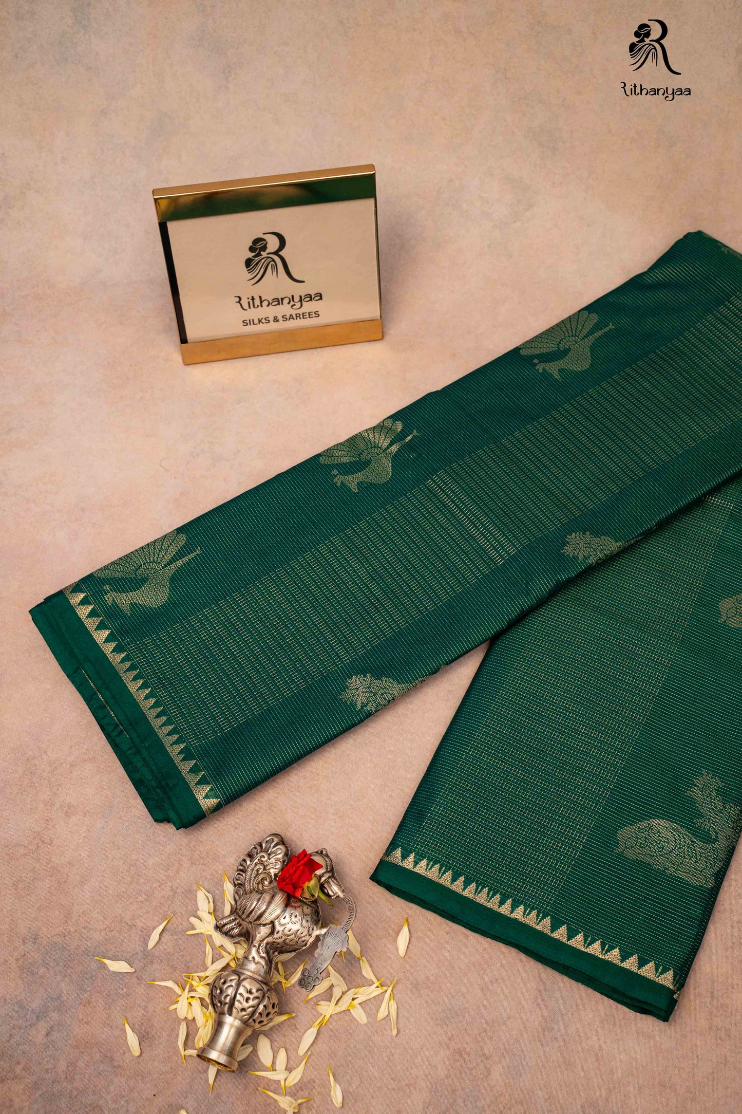 Tamra Mayura Emerald - Chettinad Silk
