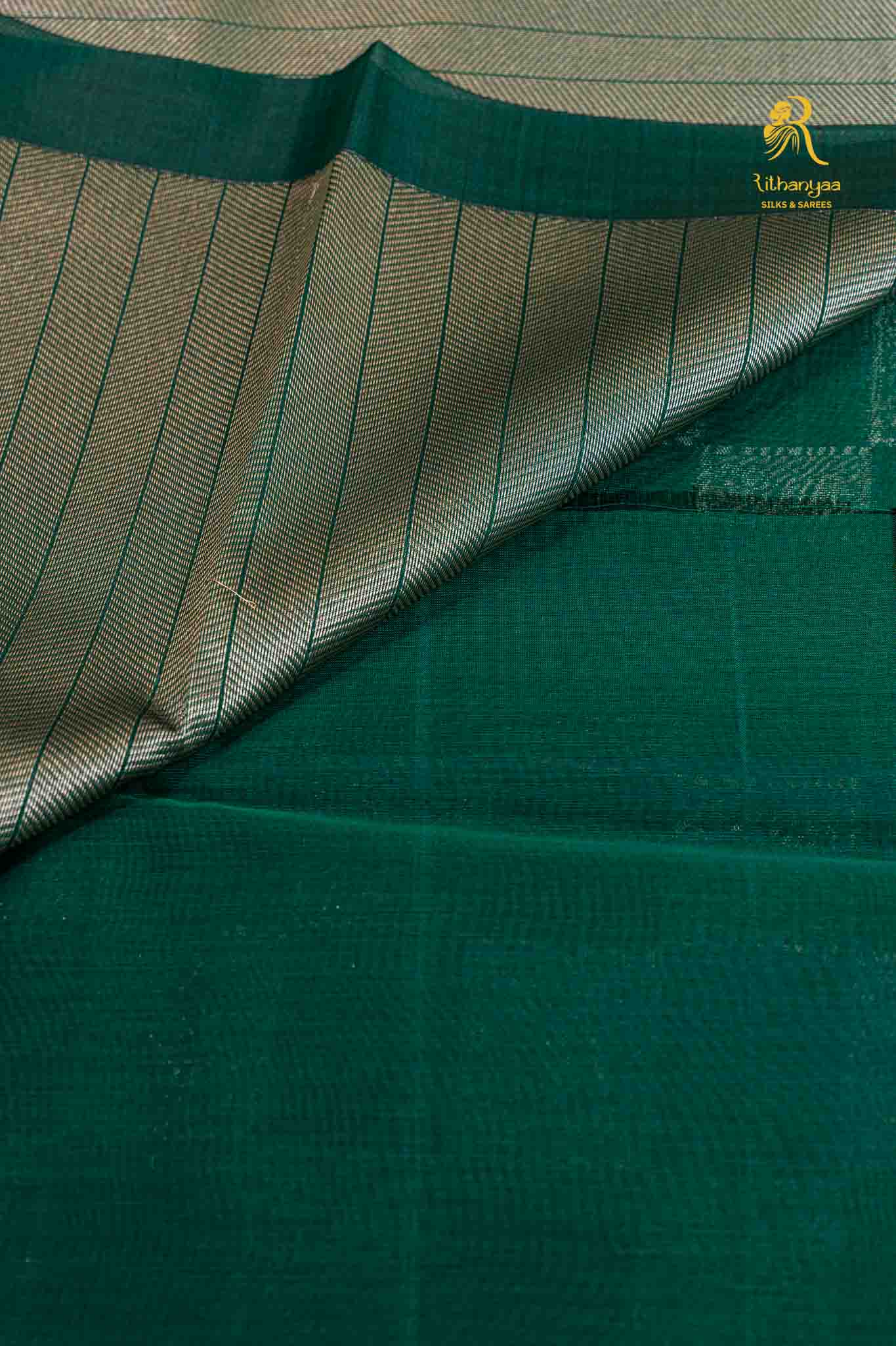 Hridaya Green - Soft Sico Saree
