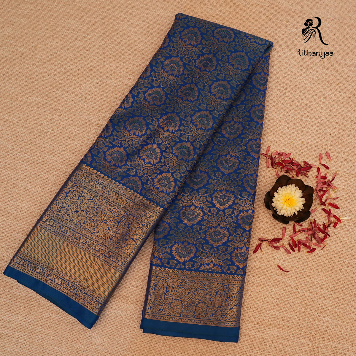 Neelambari Deep Blue - Soft Silk