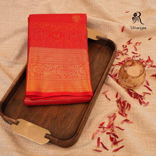 Arunima Vermilion Red - Soft Silk