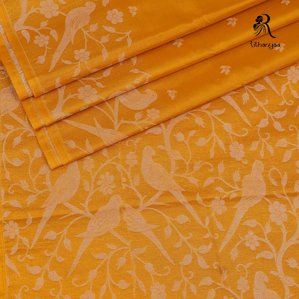 Suvarna Mayuri Mustard Gold - Chettinad Silk