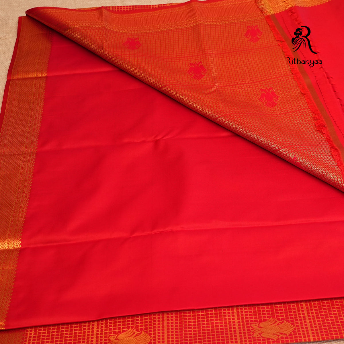 Arunima Vermilion Red - Soft Silk