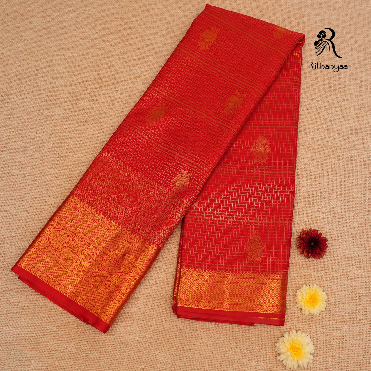 Arunima Vermilion Red - Soft Silk