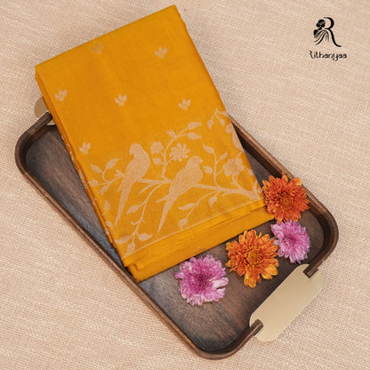Suvarna Mayuri Mustard Gold - Chettinad Silk