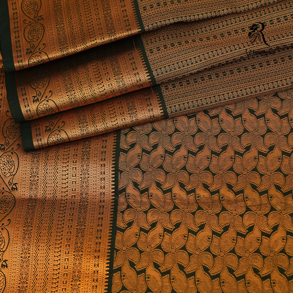 Manimala Bottle Green - Silk Saree