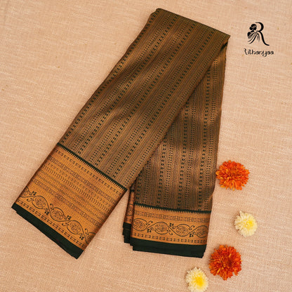 Manimala Bottle Green - Silk Saree