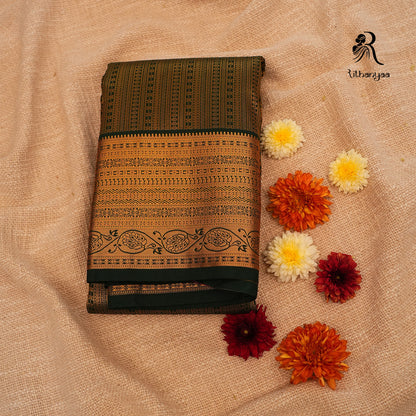 Manimala Bottle Green - Silk Saree