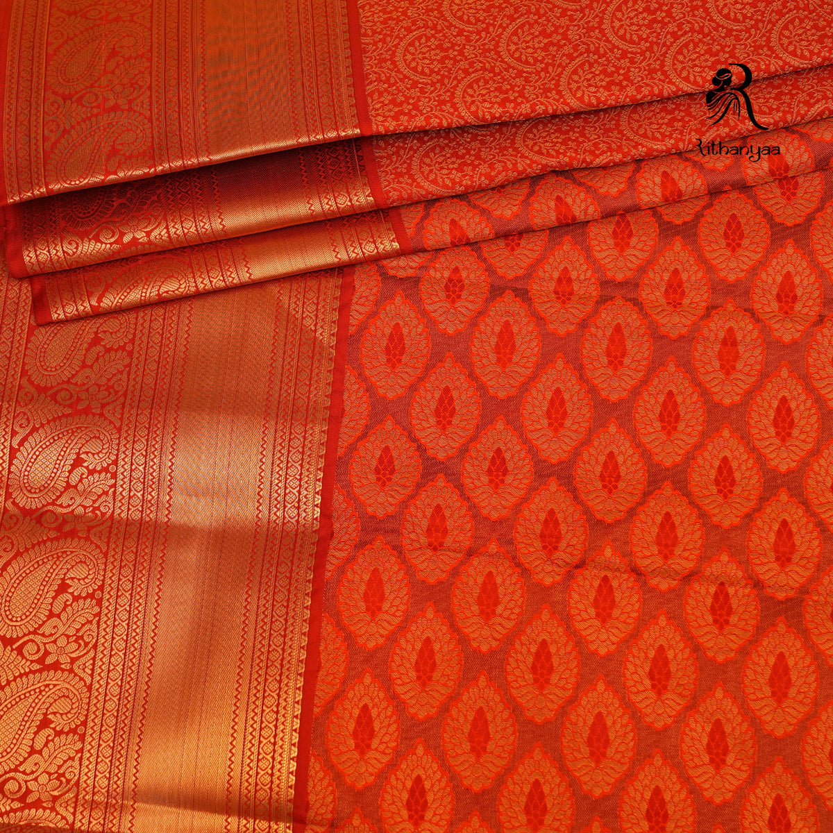 Agnirekha Fiery Orange - Soft Silk