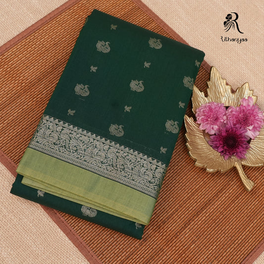 Kanaka Forest Green - Chettinad Silk