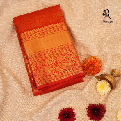 Agnirekha Fiery Orange - Soft Silk
