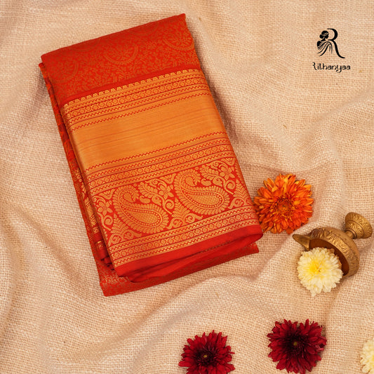Agnirekha Fiery Orange - Soft Silk