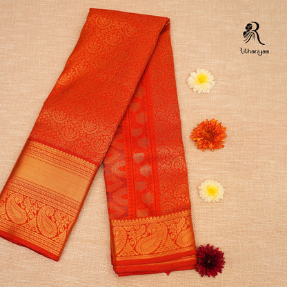 Agnirekha Fiery Orange - Soft Silk