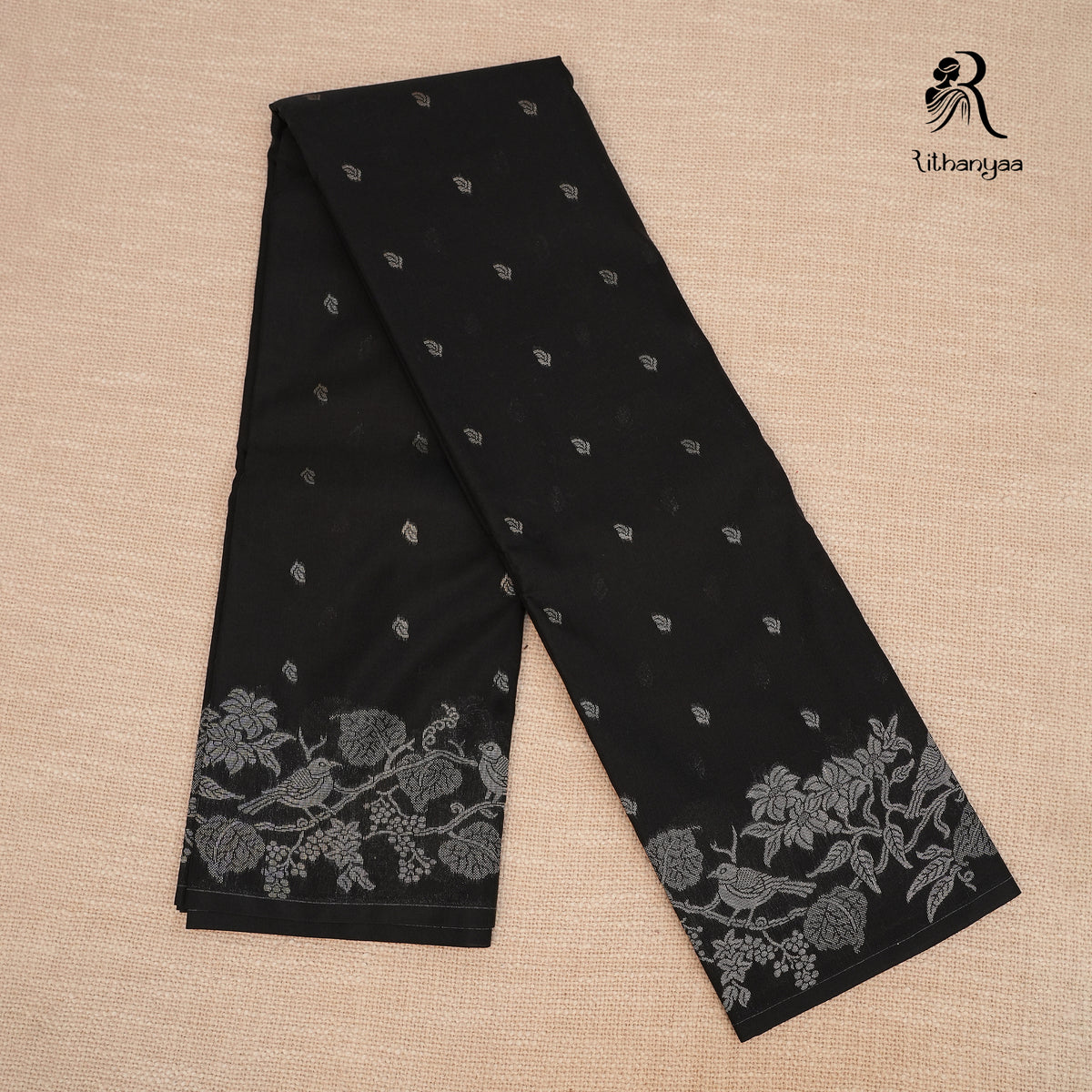 Shyamala Jet Black - Chettinad Silk