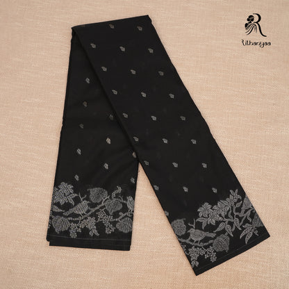 Shyamala Jet Black - Chettinad Silk