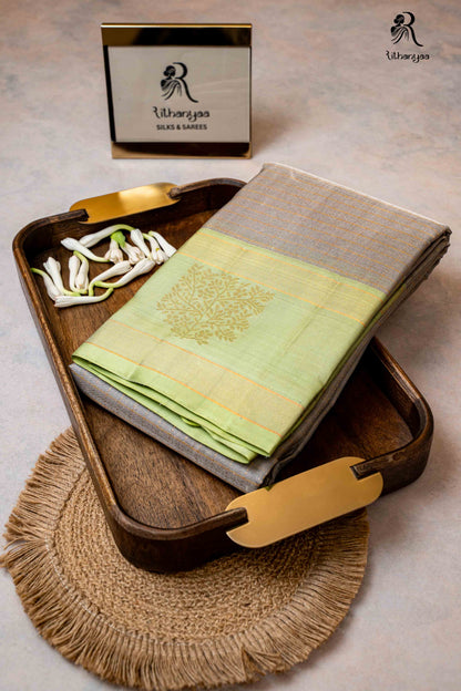 Vaarnika Pastel Green - Pure Soft Silk