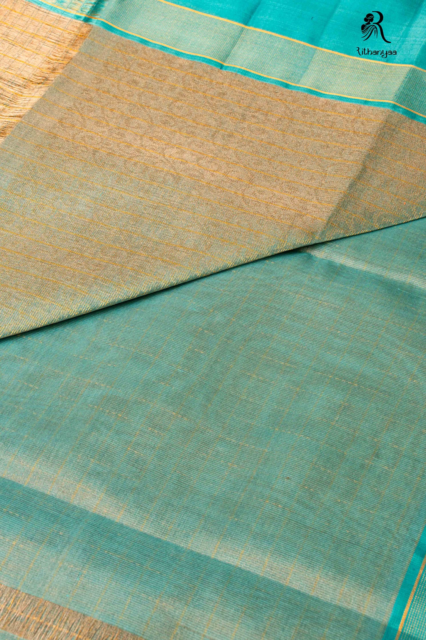 Vaarnika turquoise blue - Pure Soft Silk