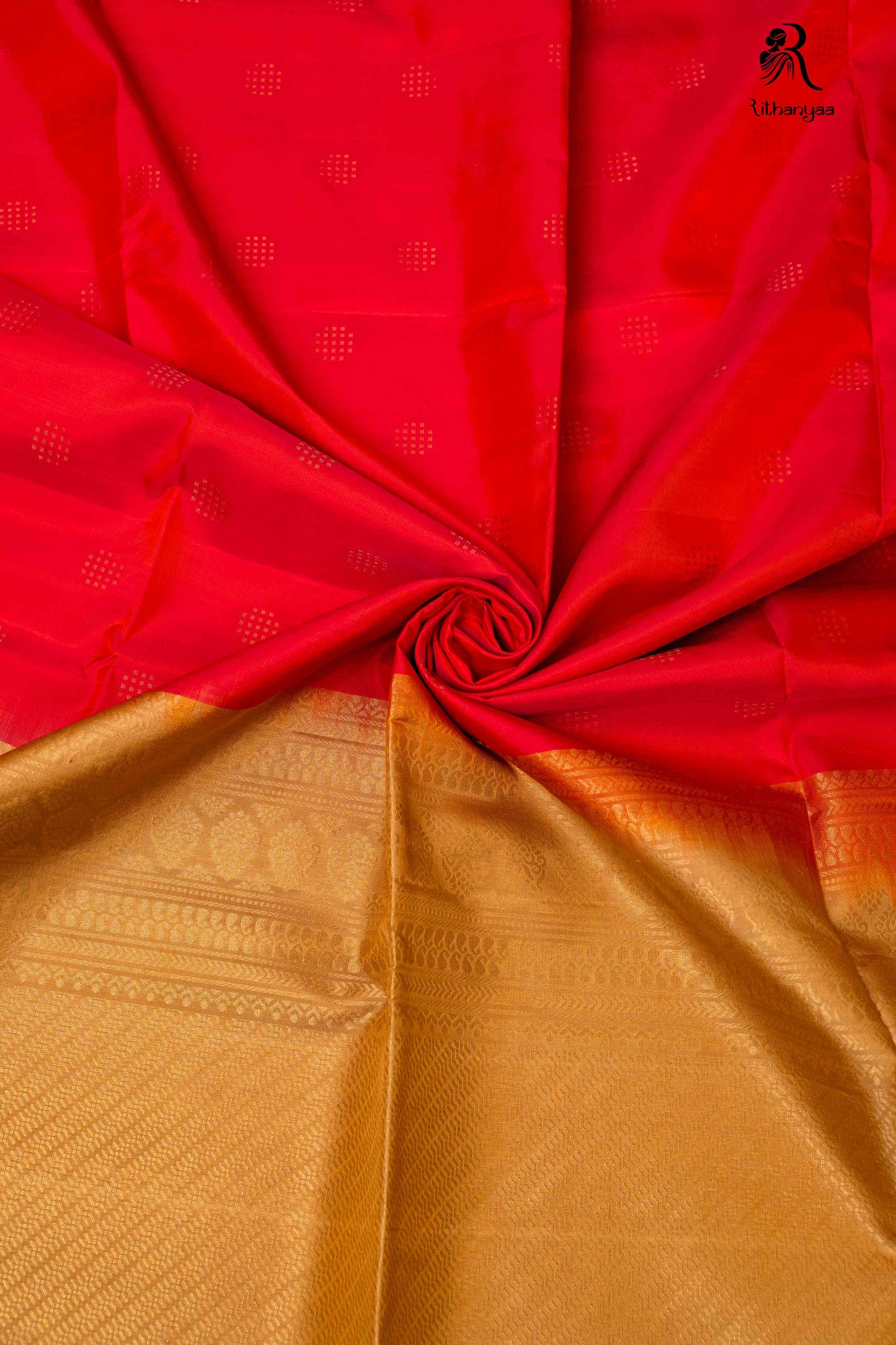 Suvarnambaram Crimson Red - Pure Soft Silk