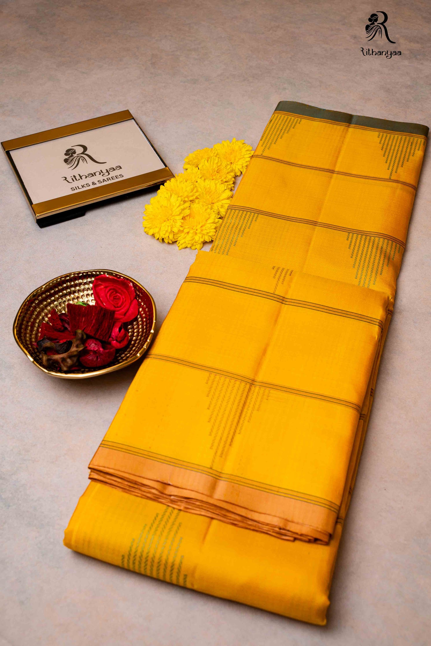 Svetaambara Marigold Mustard - Pure Soft Silk