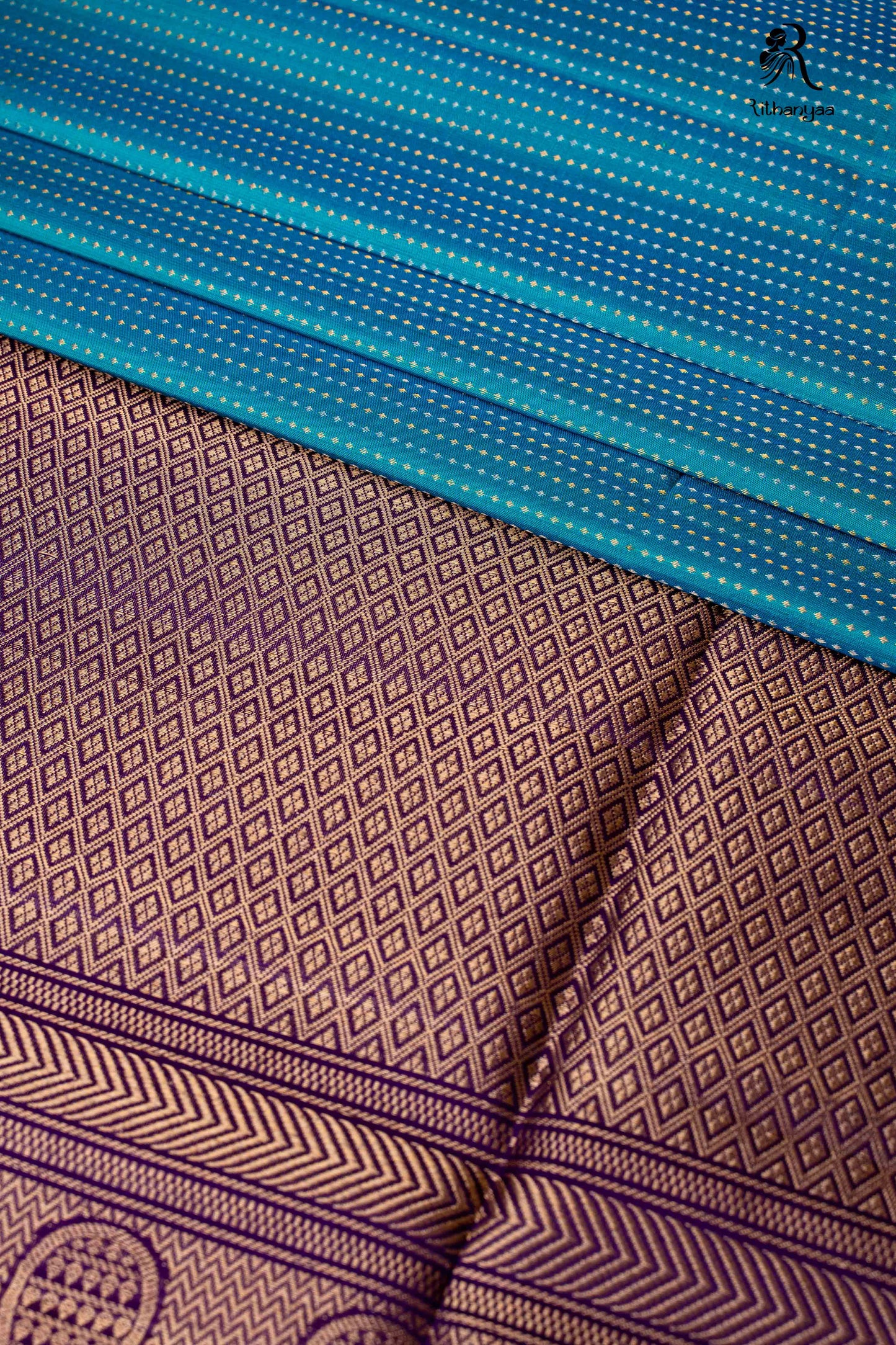 Meghvarnika Peacock Blue - Pure Soft Silk