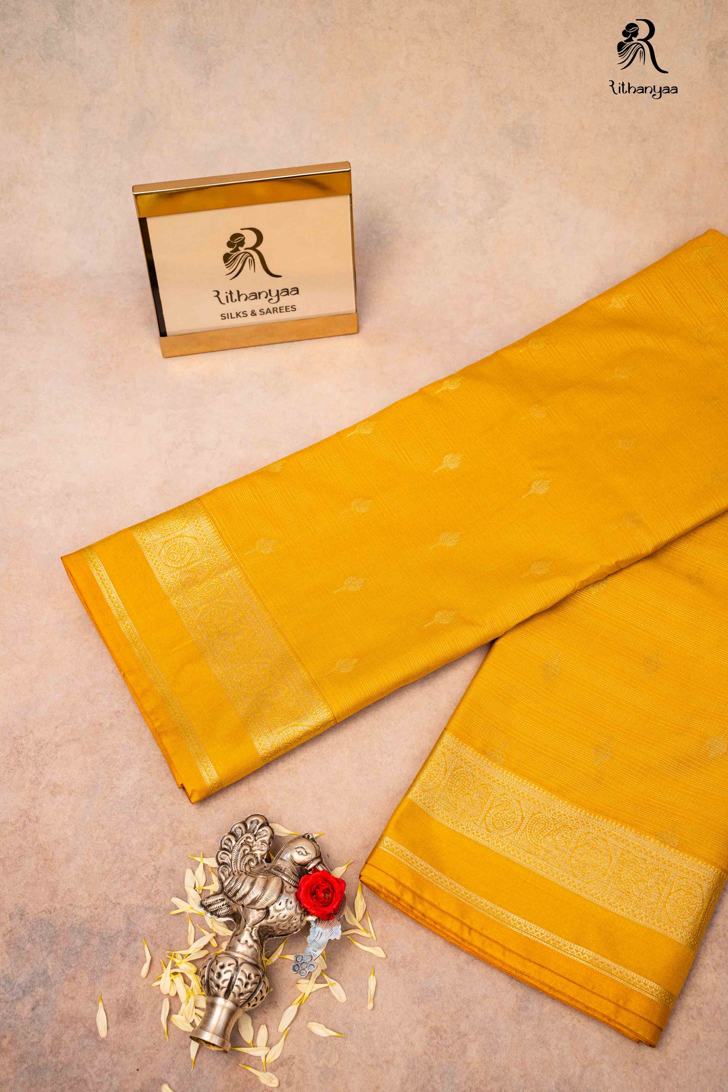 Suryarekha Sunlight Mustard - Chettinad Silk