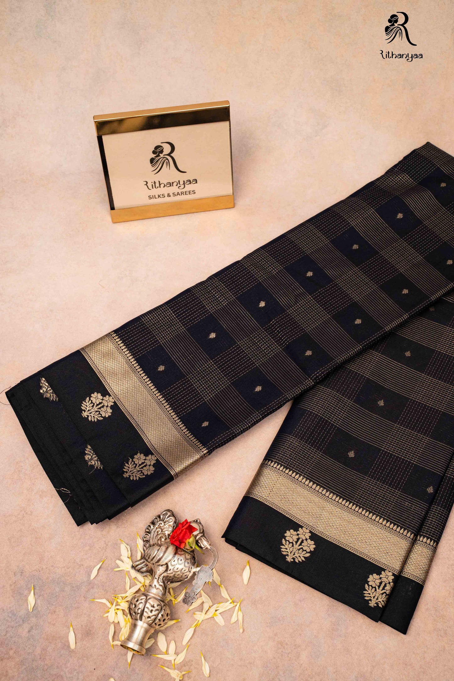 Rathna Jet Black - Chettinadu Silk