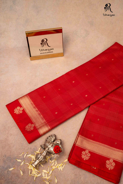 Rathna Crimson Red - Chettinadu silk