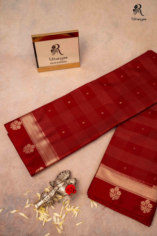 Rathna Wine Red - Chiettinad Silk