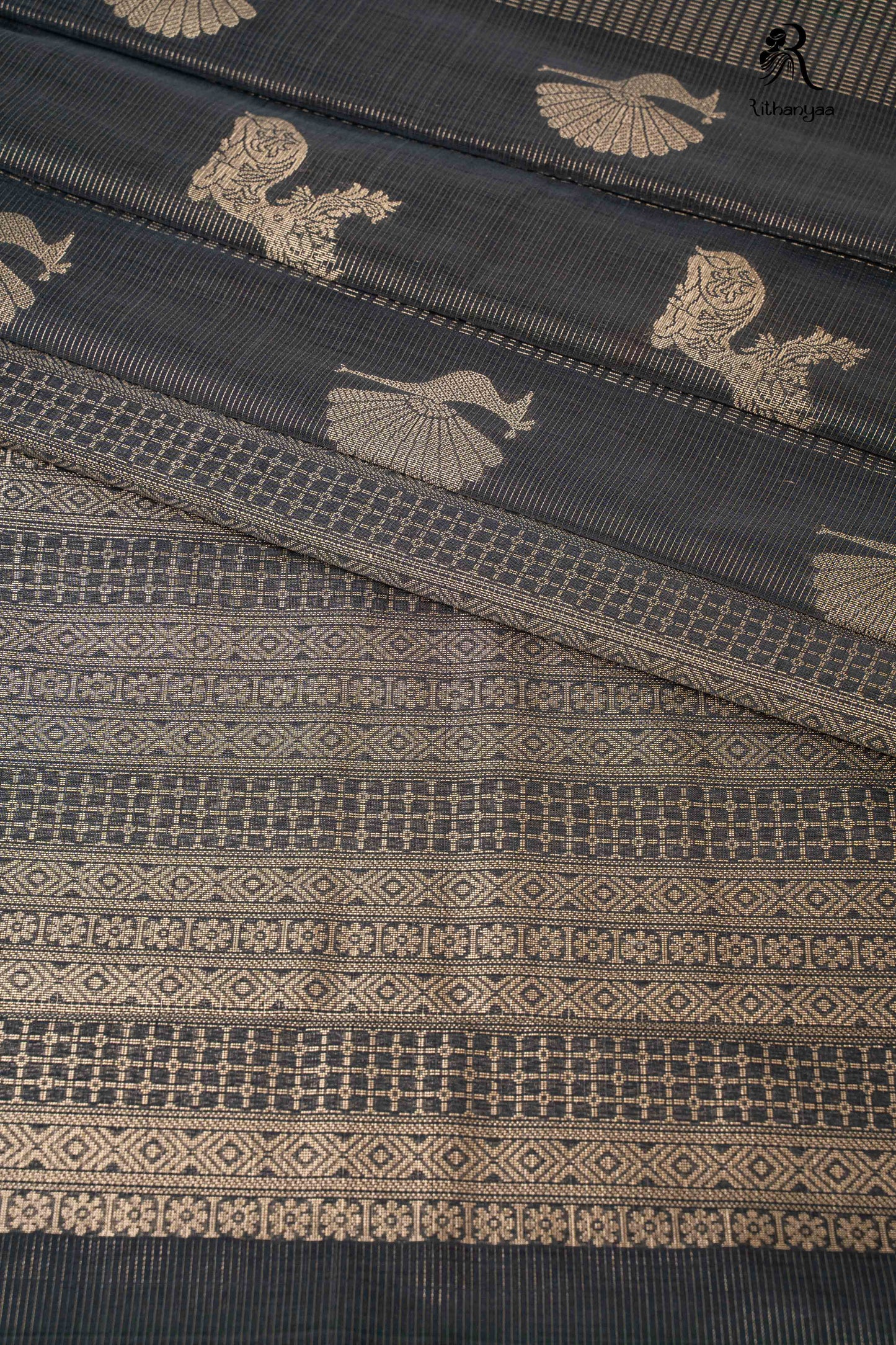 Tamra Myura Deep Charcoal - Chettinad Silk