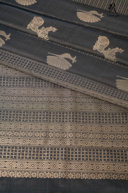 Tamra Myura Deep Charcoal - Chettinad Silk