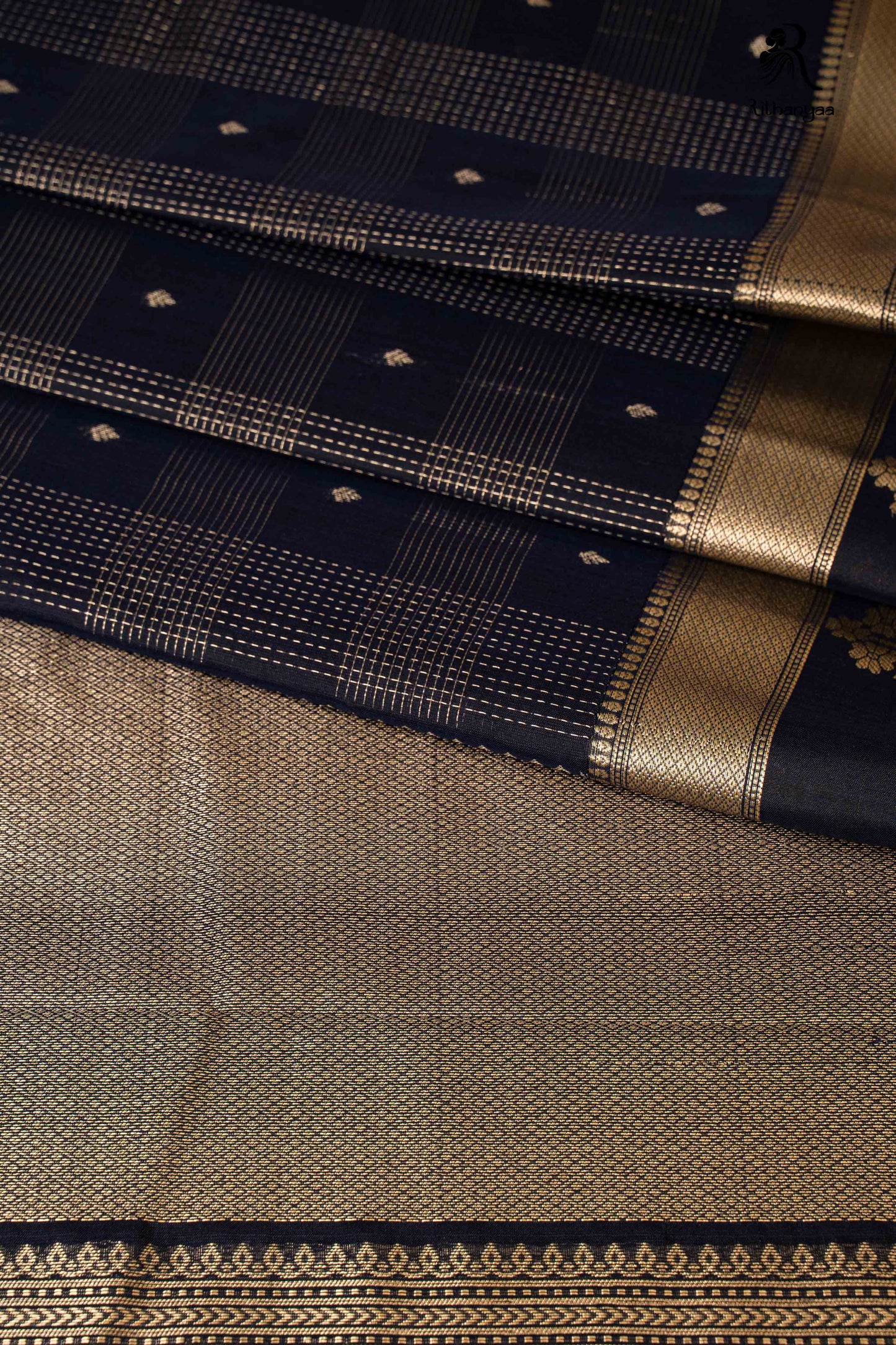 Rathna Jet Black - Chettinadu Silk