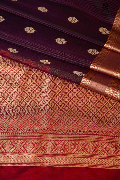 Suryarekha Deep Plum - Chettinad Silk