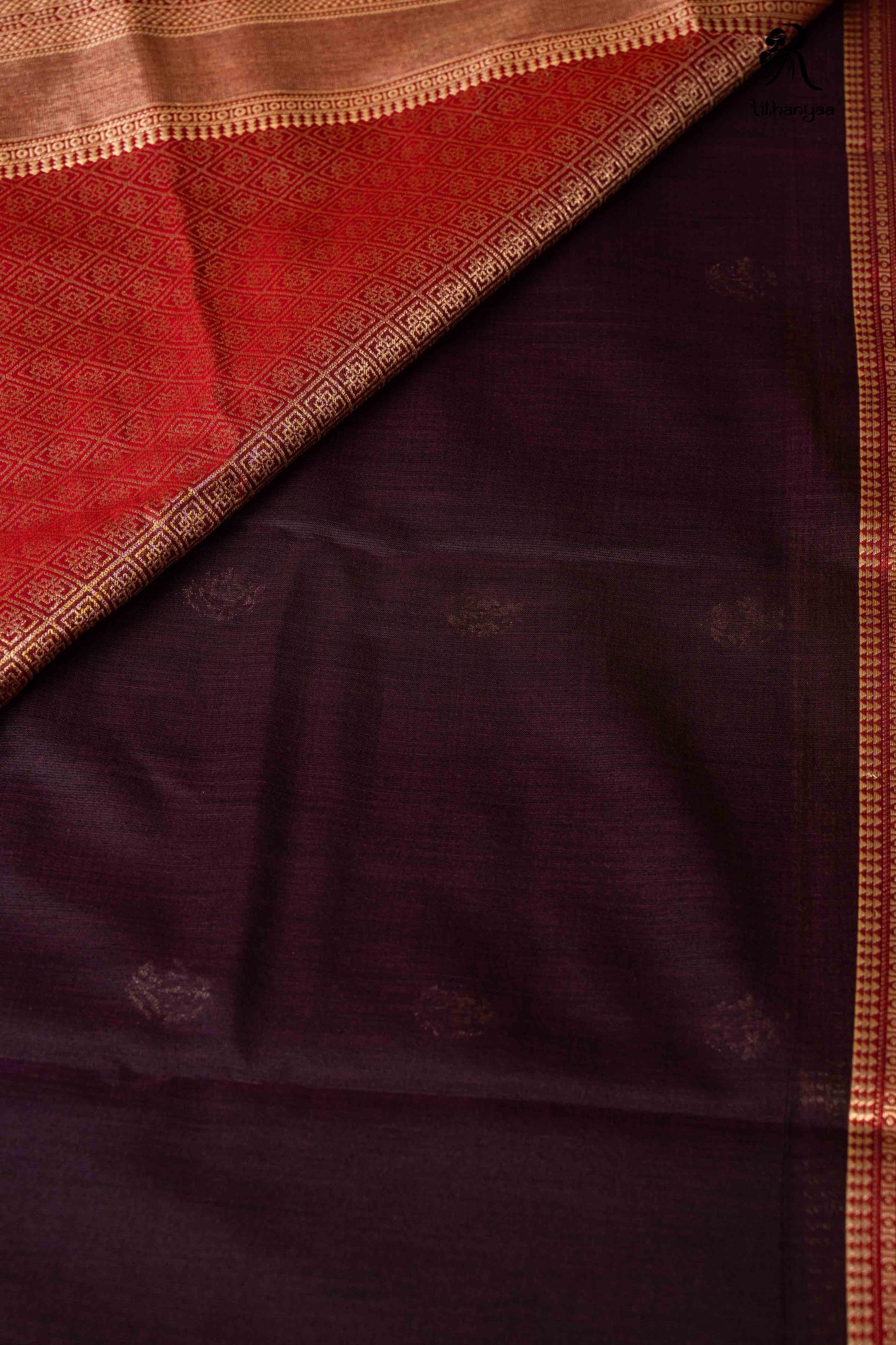Suryarekha Deep Plum - Chettinad Silk