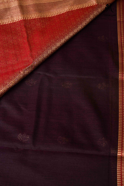 Suryarekha Deep Plum - Chettinad Silk