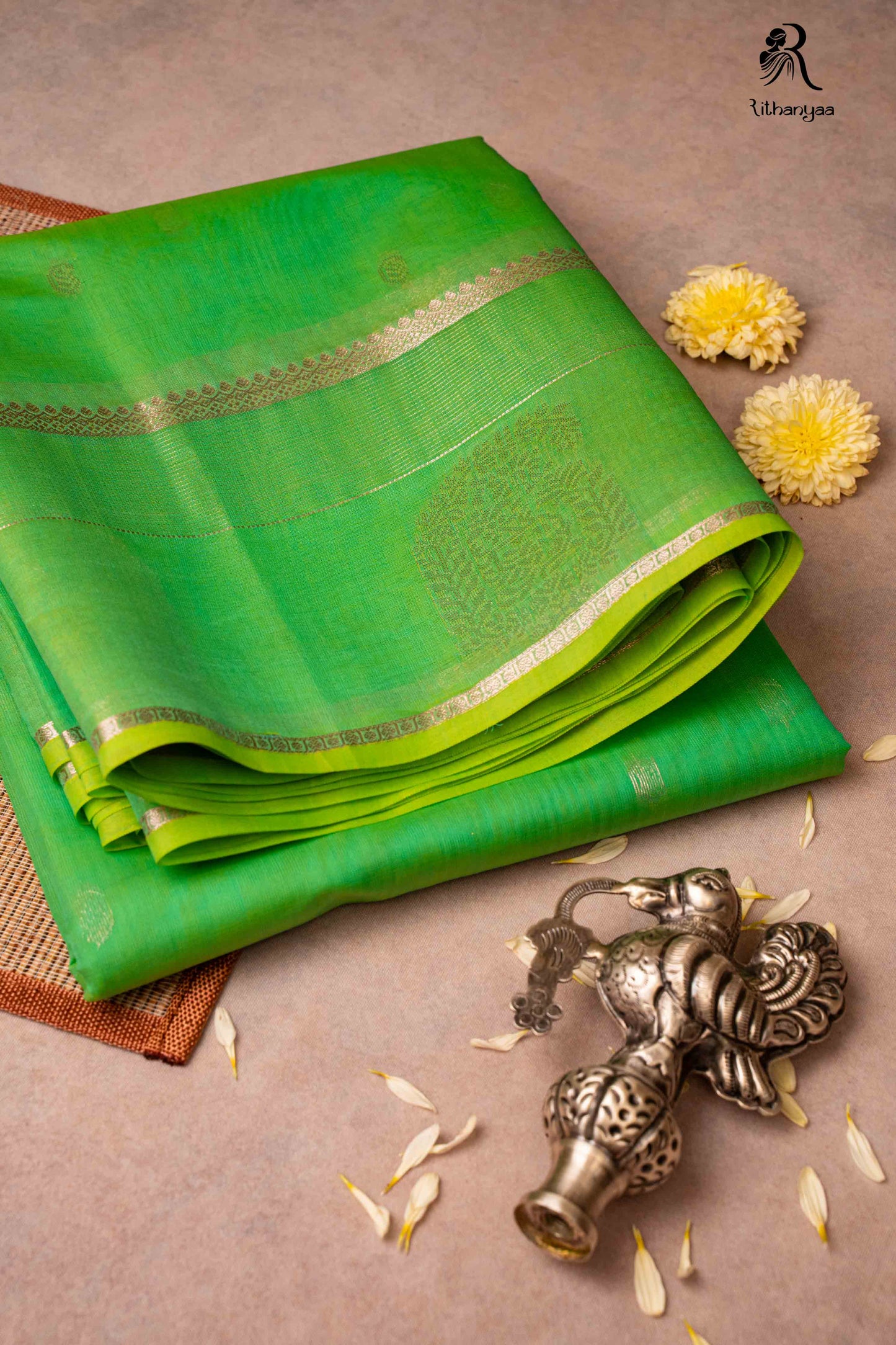 Swarnika Parrot Green - Soft Sico