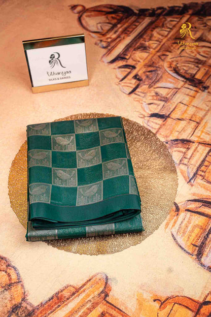 Hridaya Green -  Soft Sico Saree