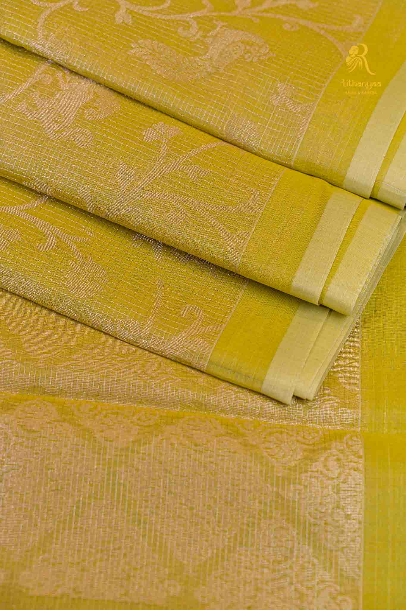 Aarambh Yellow -  Soft Sico Saree