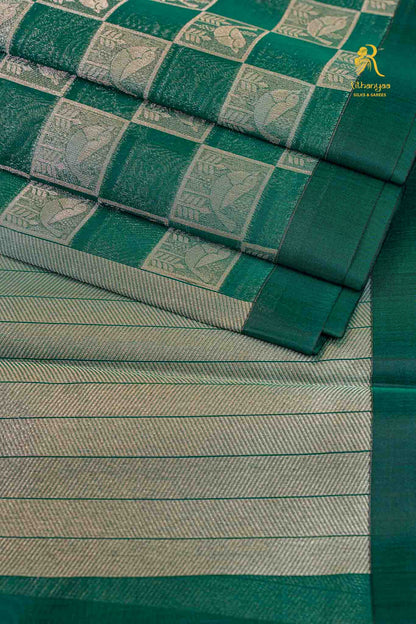 Hridaya Green -  Soft Sico Saree