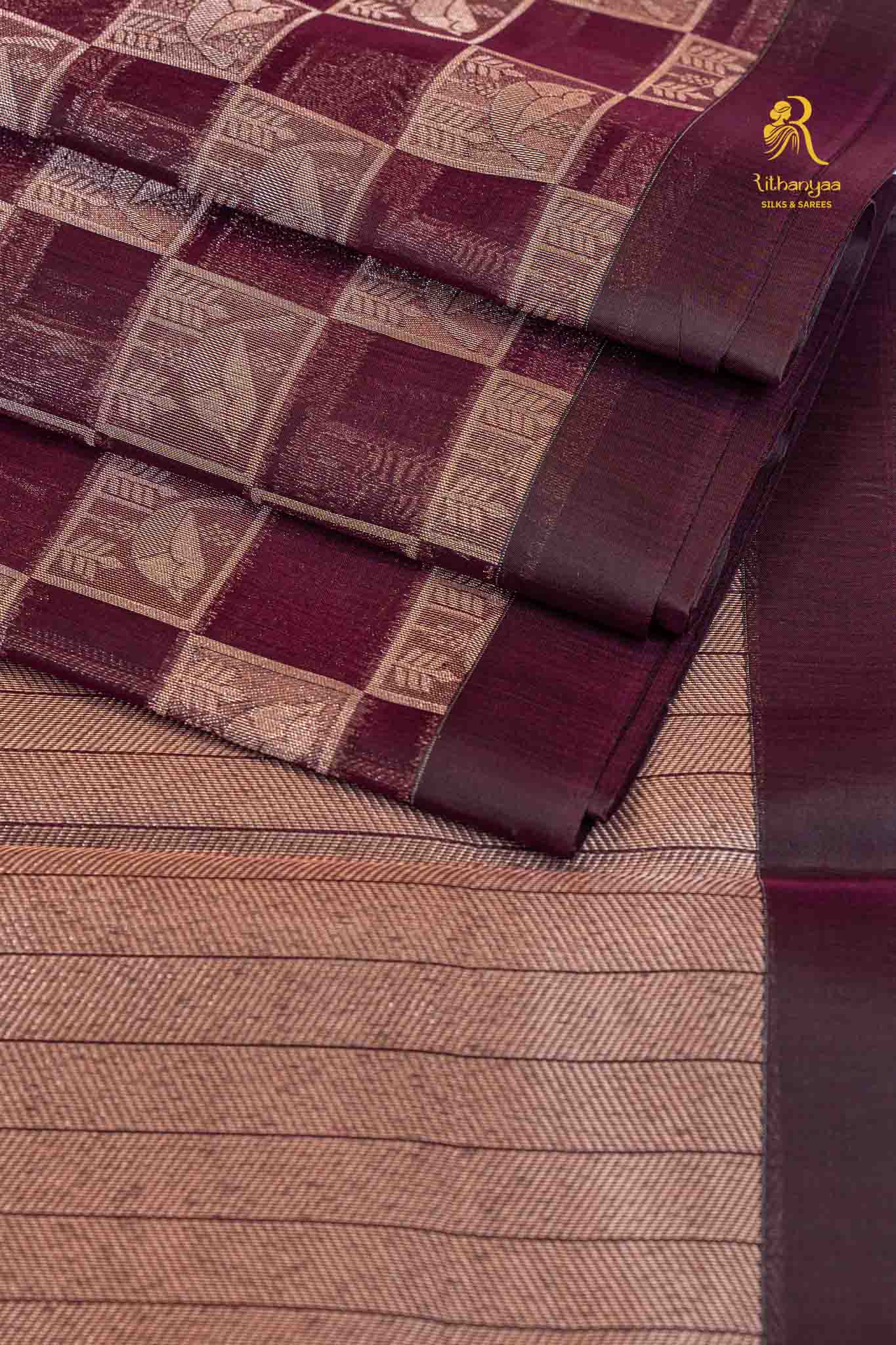 Hridaya Brown - Soft Sico Saree
