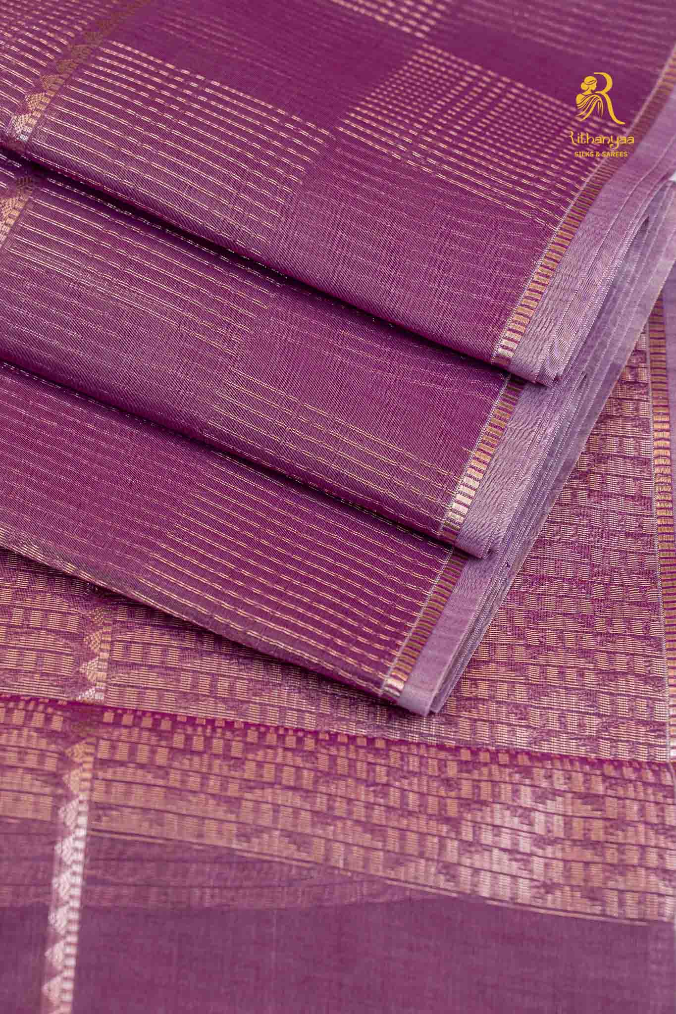 Samhita  Lilac - Pure Soft Sico Saree