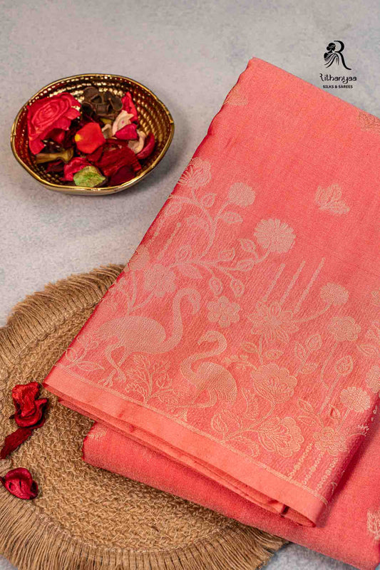 Komala  Soft Peach - Chettinad Silk
