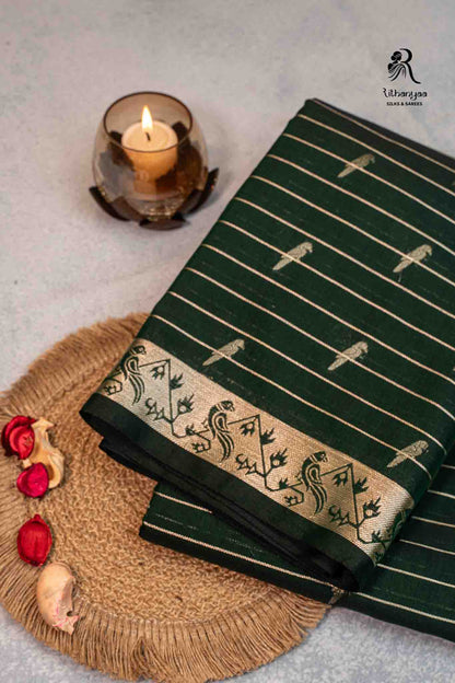 Dhara Forest Green -  Chettinad Silk