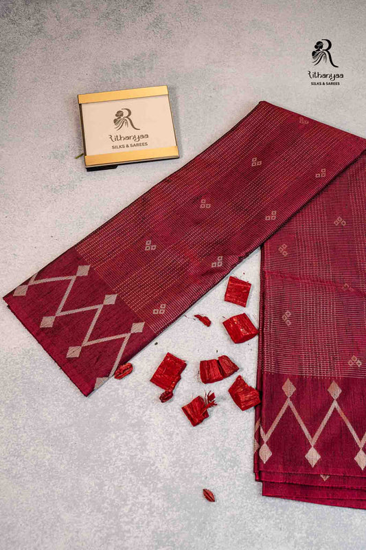 Charvi Maroon -  Chettinad Silk