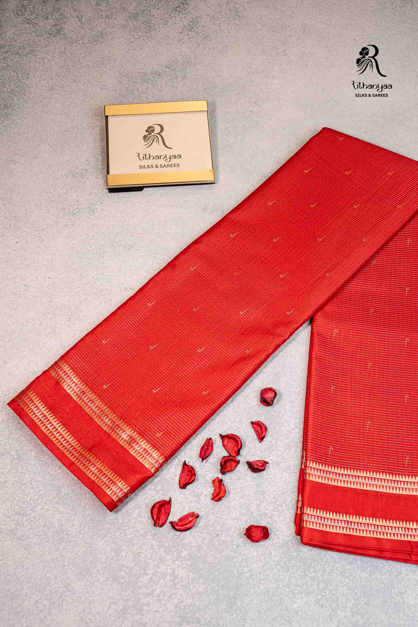 Rohini Vermilion Scarlet Red - Chettinad Silk