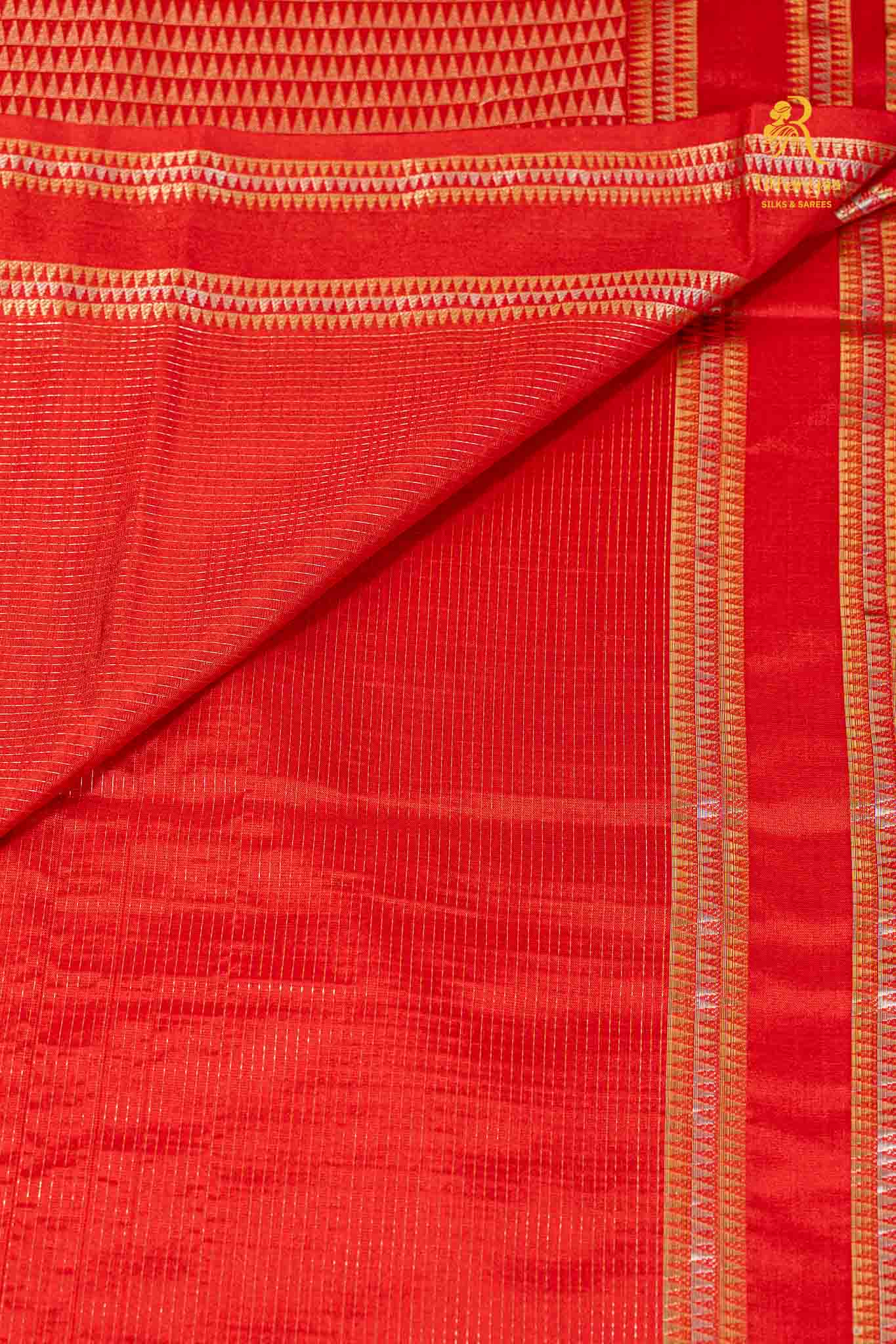 Rohini Vermilion Scarlet Red - Chettinad Silk