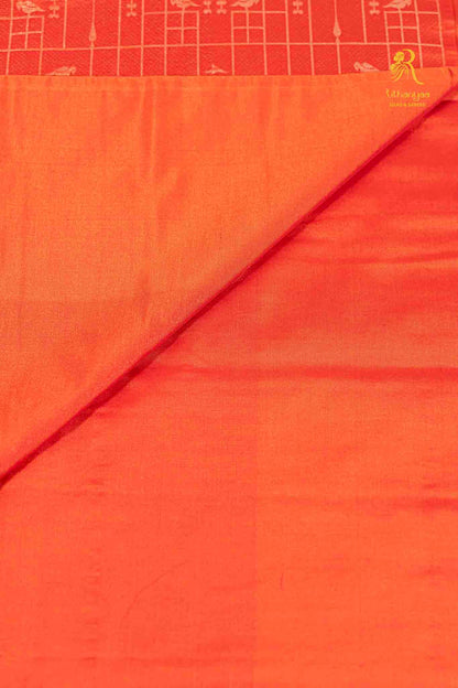 Ruchira  Vermilion Orange - Chettinad Silk