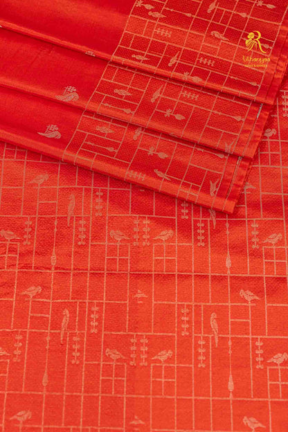 Ruchira  Vermilion Orange - Chettinad Silk