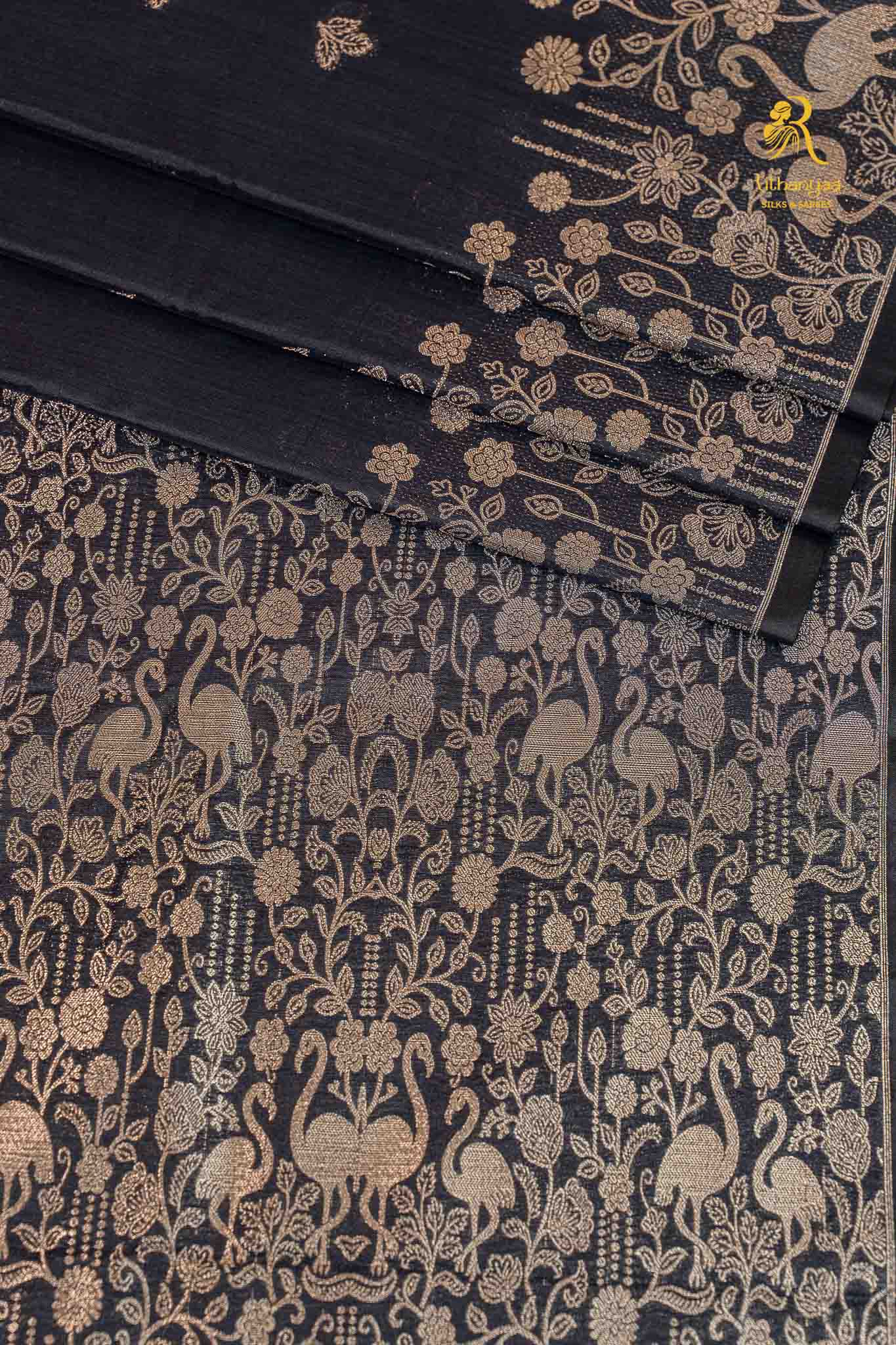 Komala Charcoal Black -  Chettinad Silk