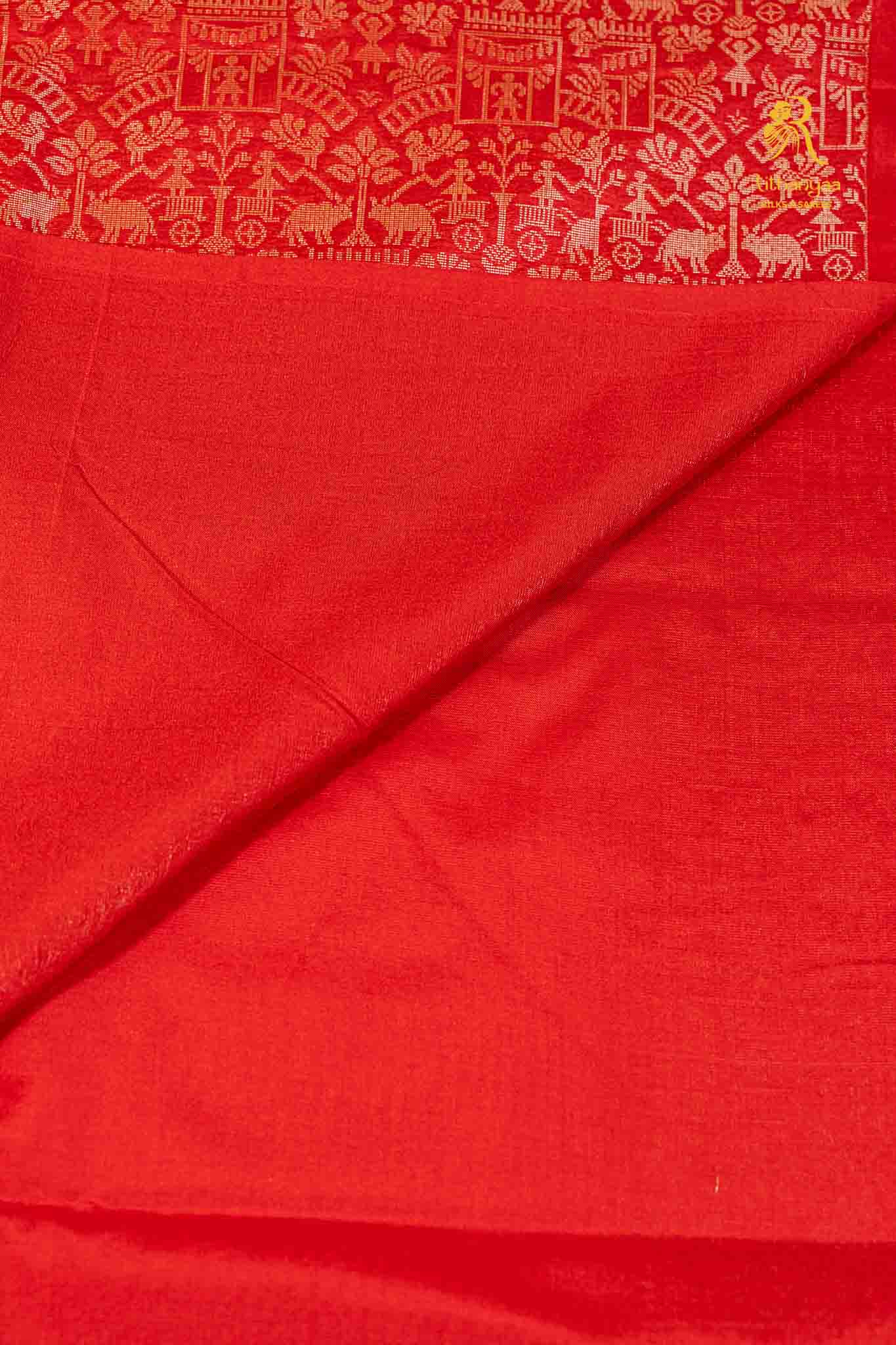 Nisarga  Vermilion Red - Chettinad Silk